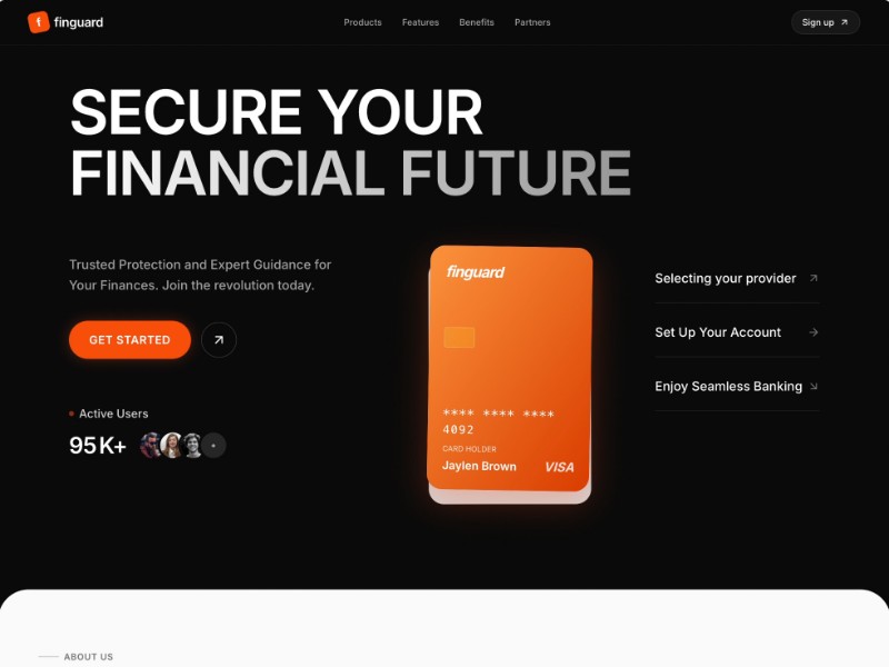 Preview for Fintech Banking Landing Page Template