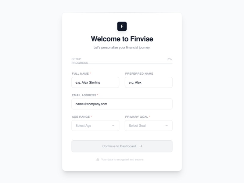 Preview for Finvise Finance Dashboard UI Template