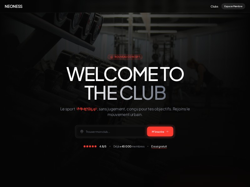 Preview for Neon Gym Landing Page Template