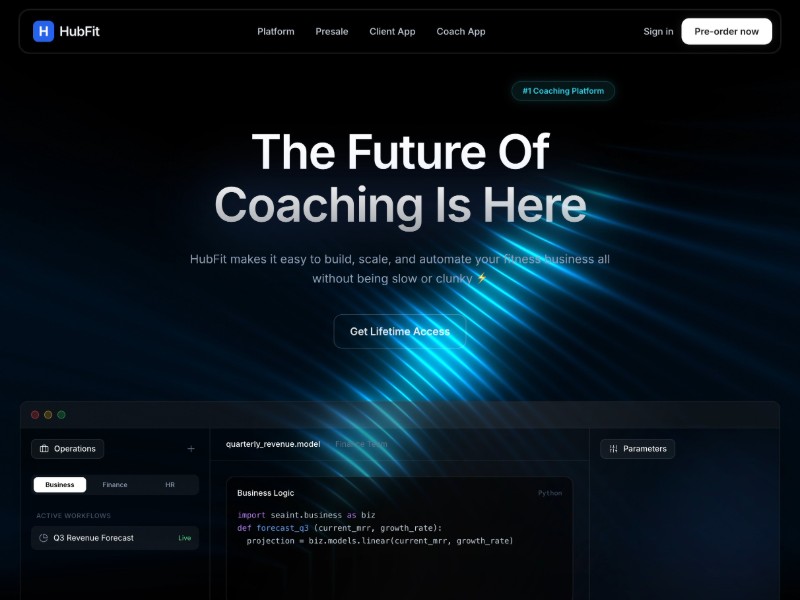 Preview for Fitness Coaching SaaS Landing Page Template
