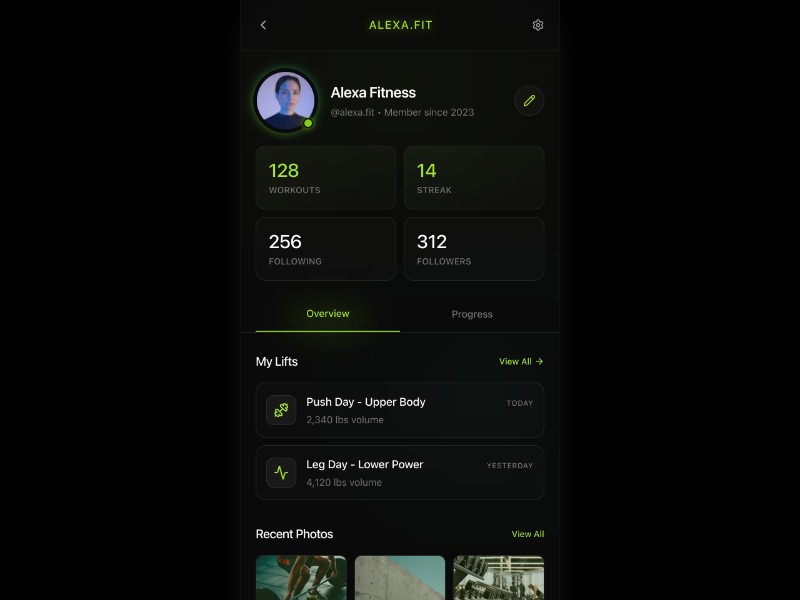 Preview for Fitness Profile UI Landing Page Template