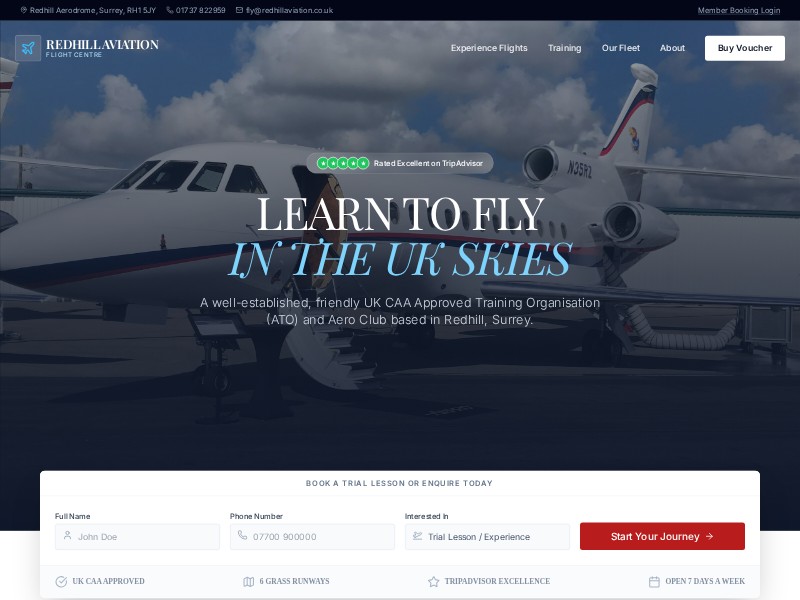 Preview for Aviation Flight School Landing Page Templatee