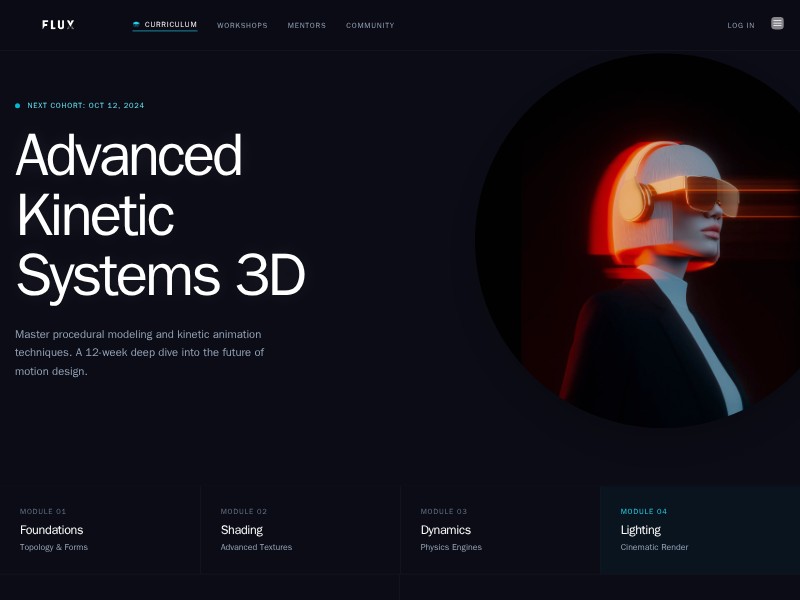 Preview for 3D Motion Design Course Landing Page Template