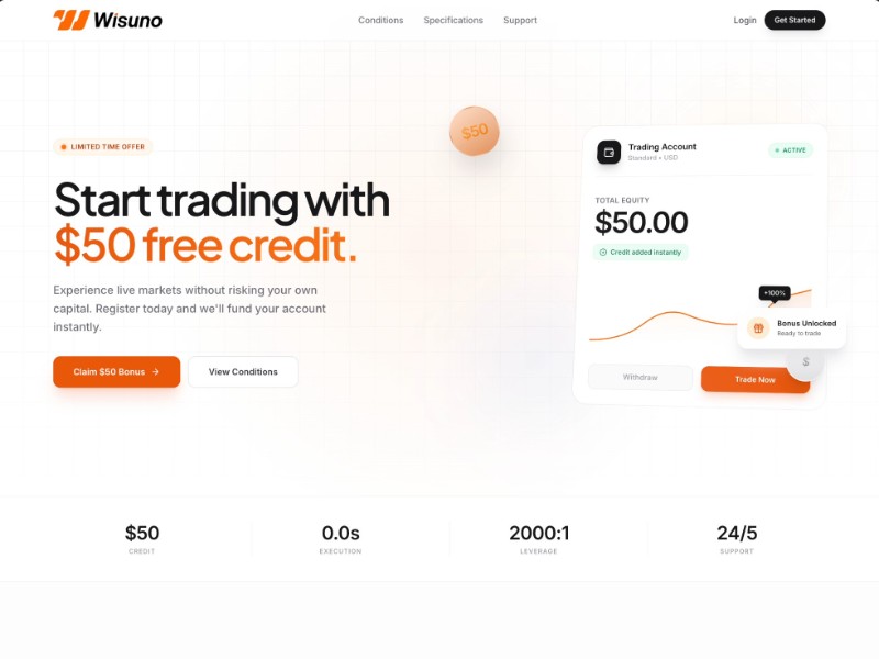 Preview for Forex Bonus Landing Page Template