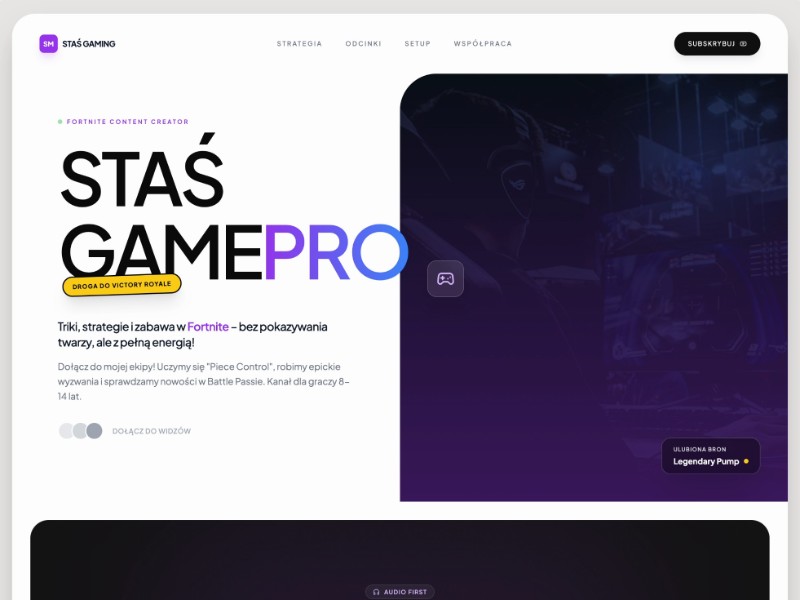 Preview for Fortnite Gaming Creator Landing Page Template