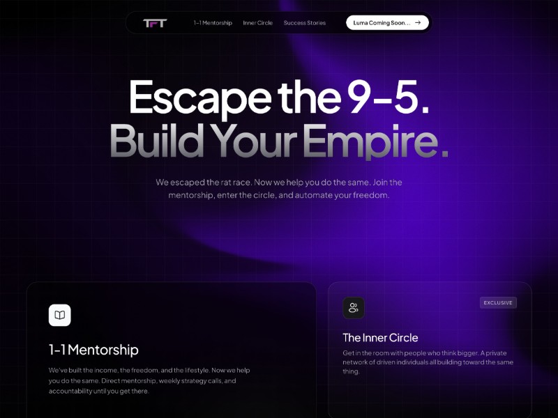 Preview for Escape the 9-5 Coaching Landing Page Template