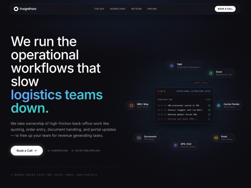 Preview for FreightPoint Logistics Operations Landing Page Template