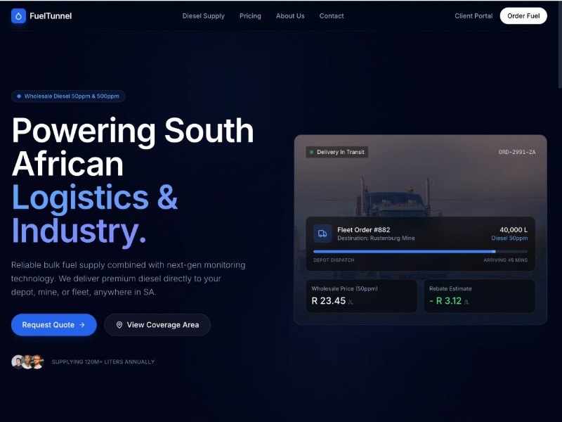 Preview for FuelTunnel Bulk Fuel Landing Page Template