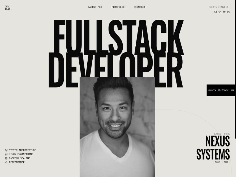 Preview for Full Stack Developer Portfolio Template