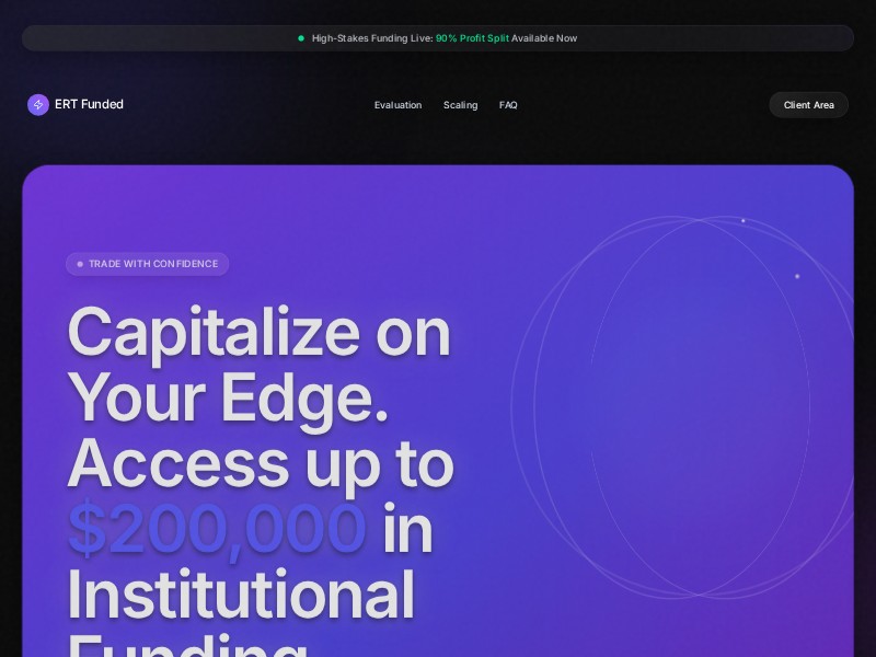 Preview for Prop Trading Funding Landing Page Template