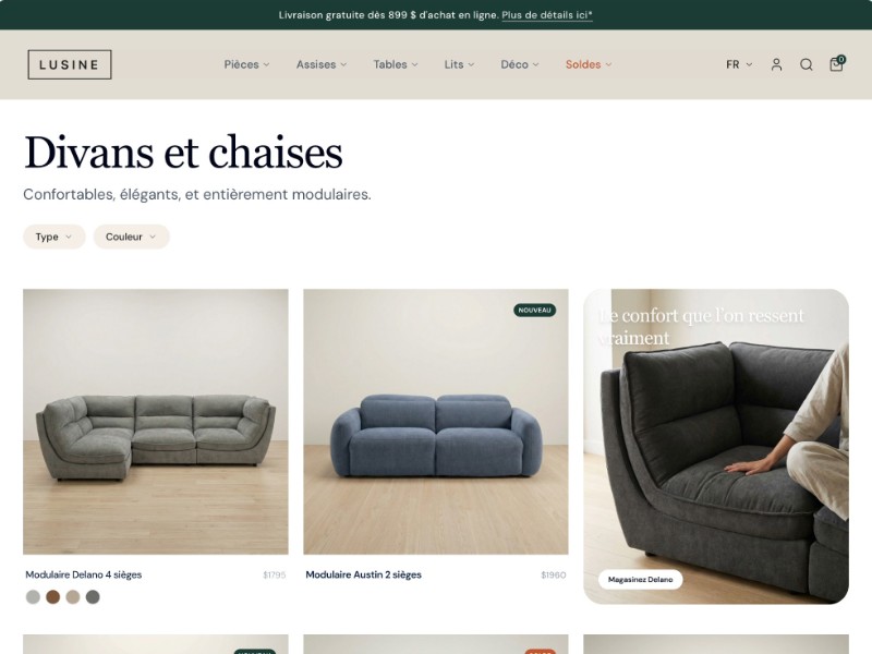 Preview for Furniture E-commerce Category Page Template