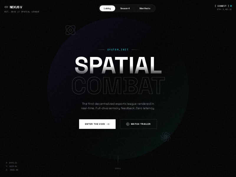 Preview for Esports Spatial League Landing Page Template
