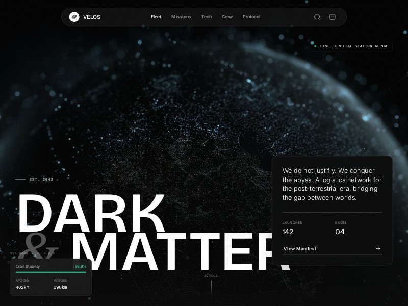 Preview for Futuristic Space Logistics Landing Page Template