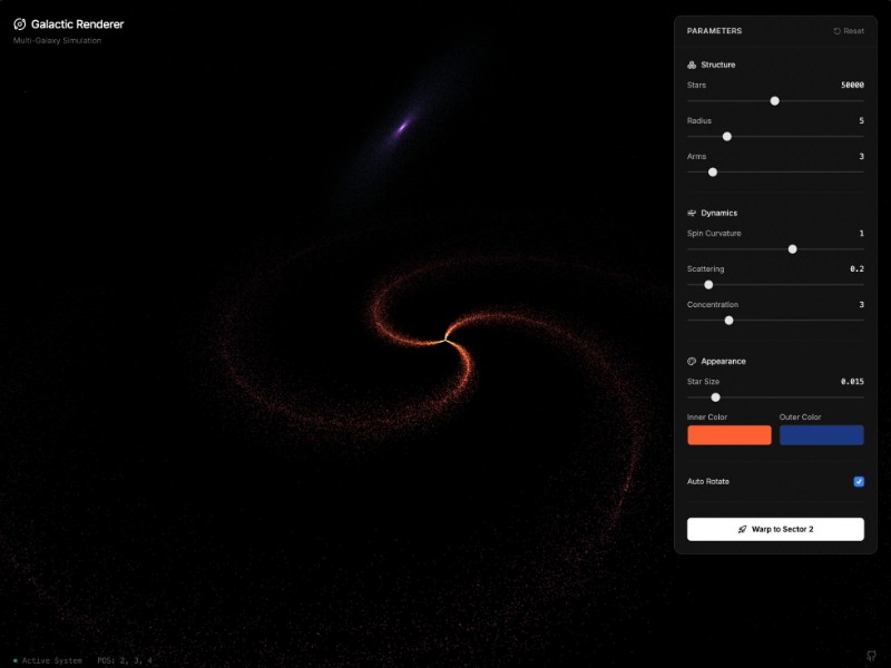 Preview for Galactic Visualization WebGL Experience Template