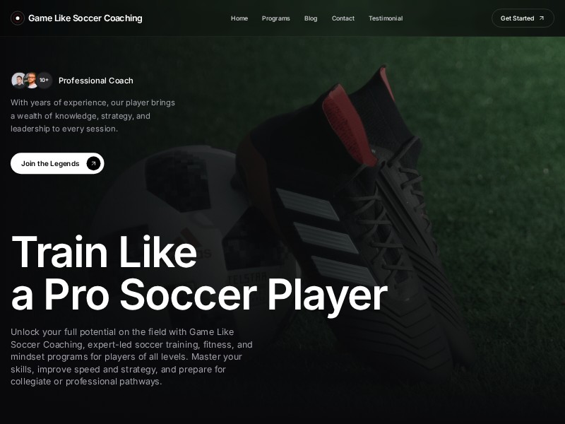 Preview for Soccer Coaching Landing Page Template