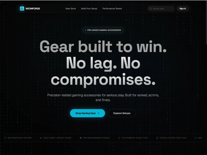 Preview for Gaming E-commerce Landing Page Template