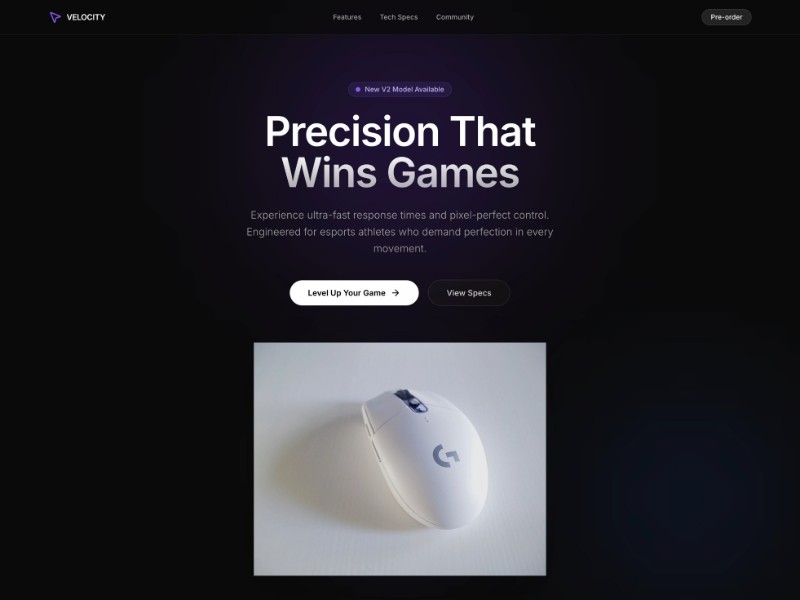 Preview for Gaming Product Landing Page Template