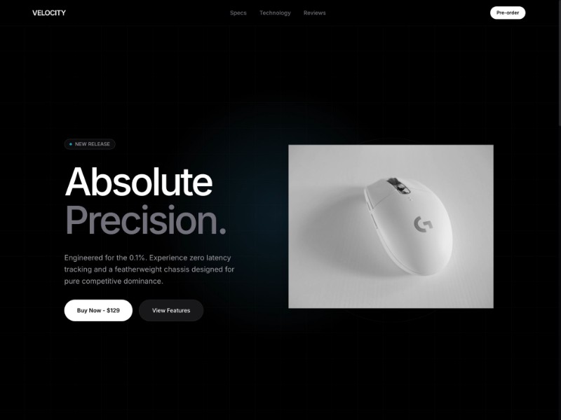 Preview for Gaming Mouse Landing Page Template