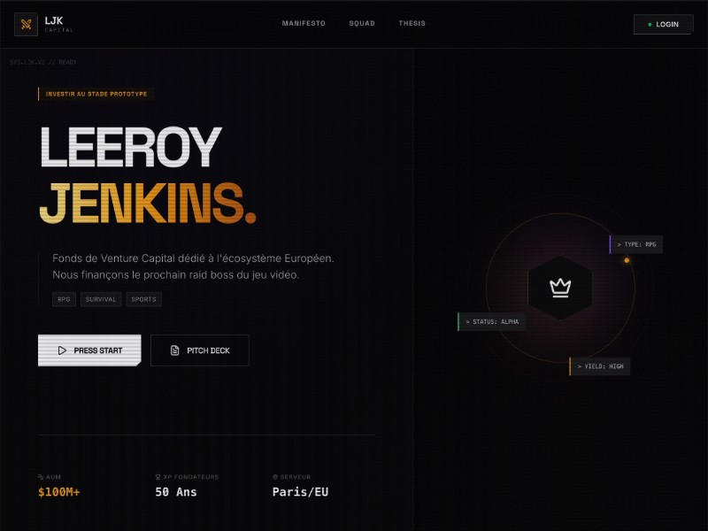 Preview for Gaming VC Landing Page Template