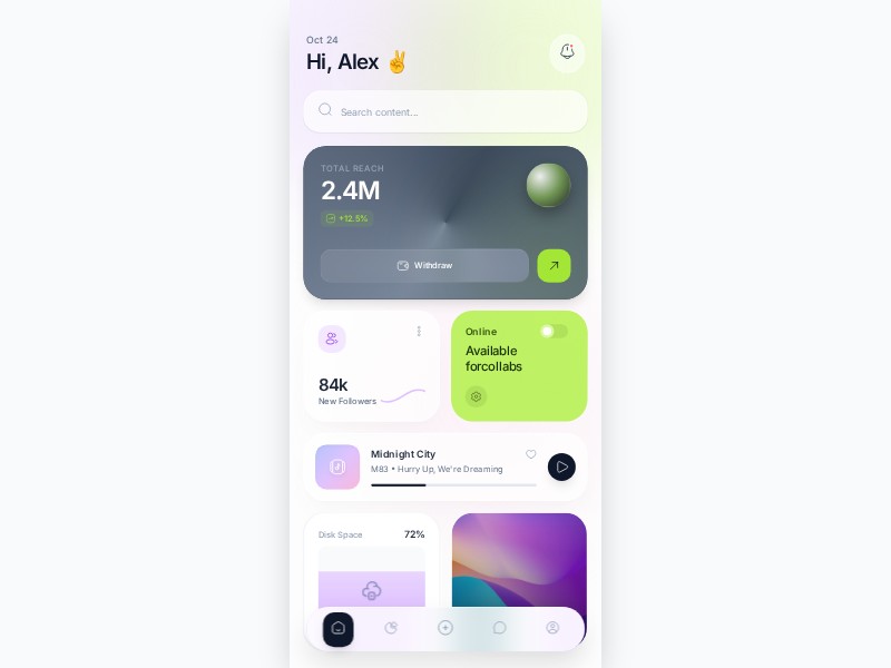 Preview for Gen Z Mobile Dashboard UI Template