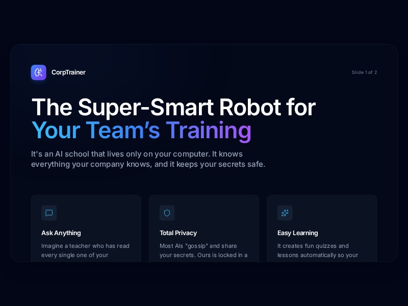 Preview for AI Training Slide Landing Page Template