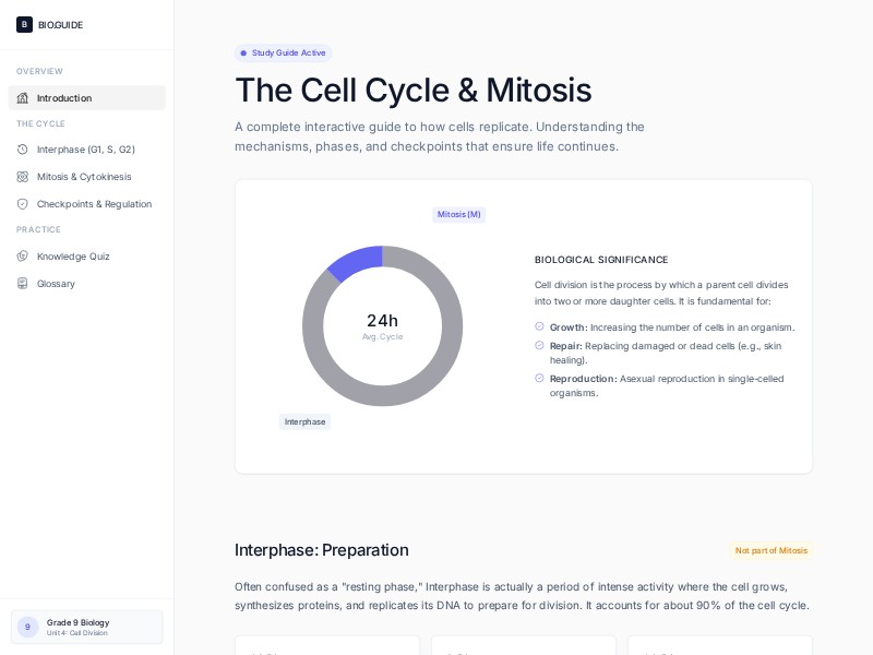 Preview for Biology Study Guide Landing Page Template