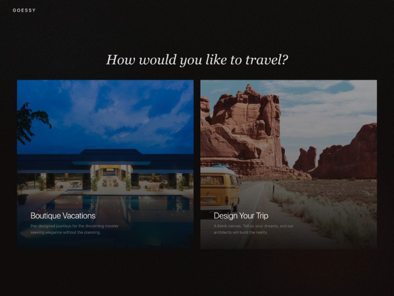 Preview for Luxury Travel Blueprint Wizard Template