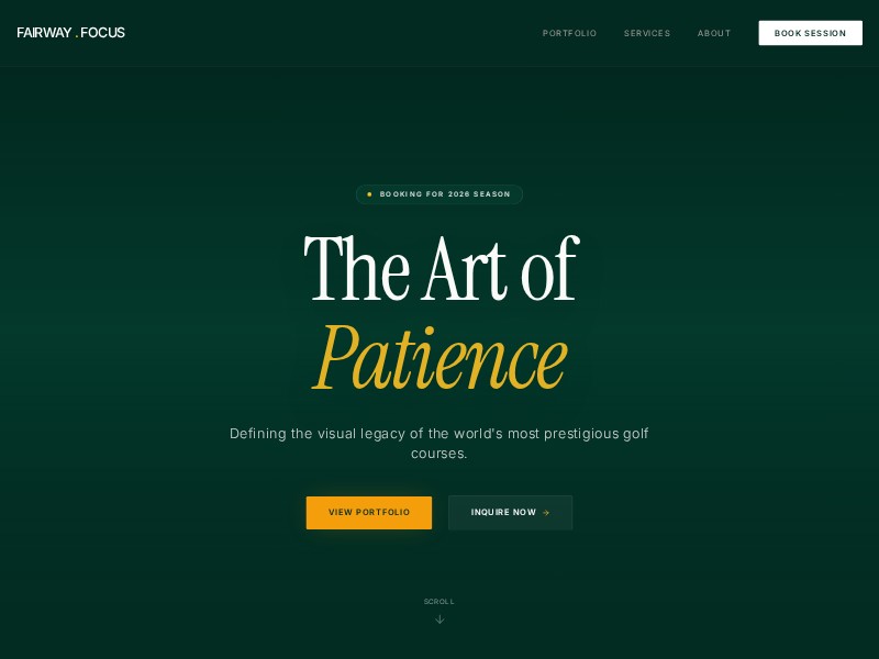 Preview for Golf Photography Portfolio Landing Page