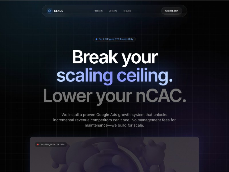 Preview for Google Ads DTC Agency Landing Page Template