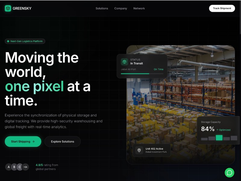 Preview for Logistics Services Landing Page Template