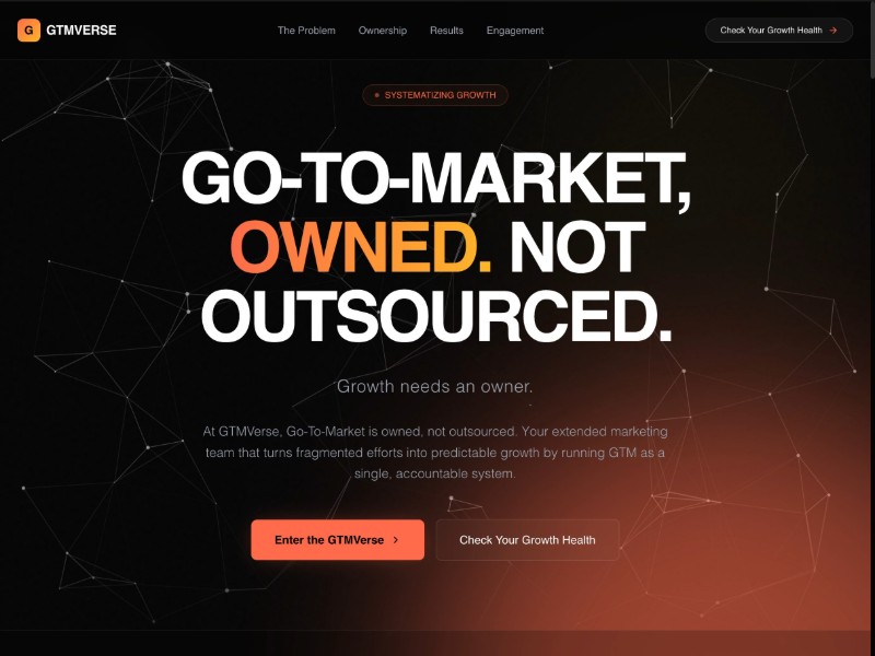 Preview for GTMVerse Go-To-Market Agency Landing Page Template