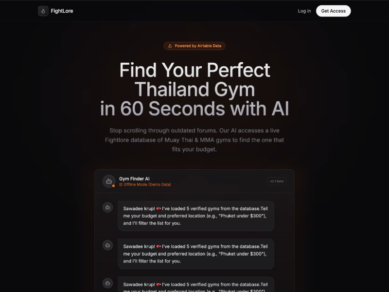 Preview for GymBot AI Landing Page Template