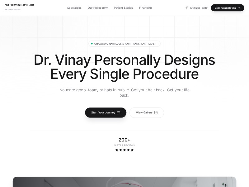 Preview for Hair Restoration Clinic Landing Page Template