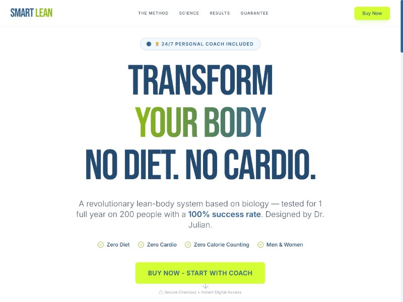 Preview for Health Landing Page Template for Smart Lean Strategy