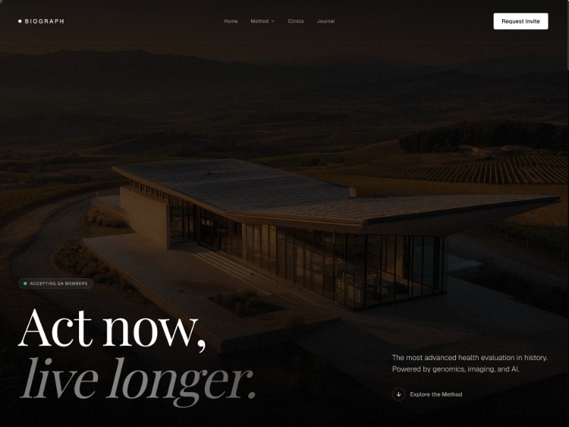 Preview for Biograph Health Hero Section Template