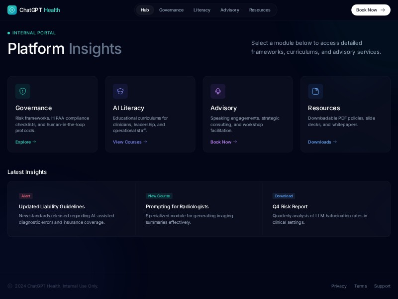 Preview for Healthcare AI Governance Landing Page Template
