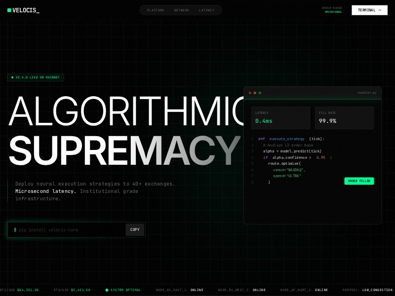 Preview for High-Frequency Trading Landing Page Template