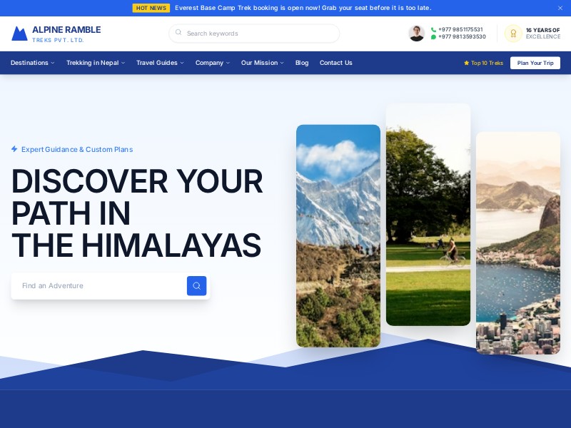 Preview for Adventure Travel Landing Page Template