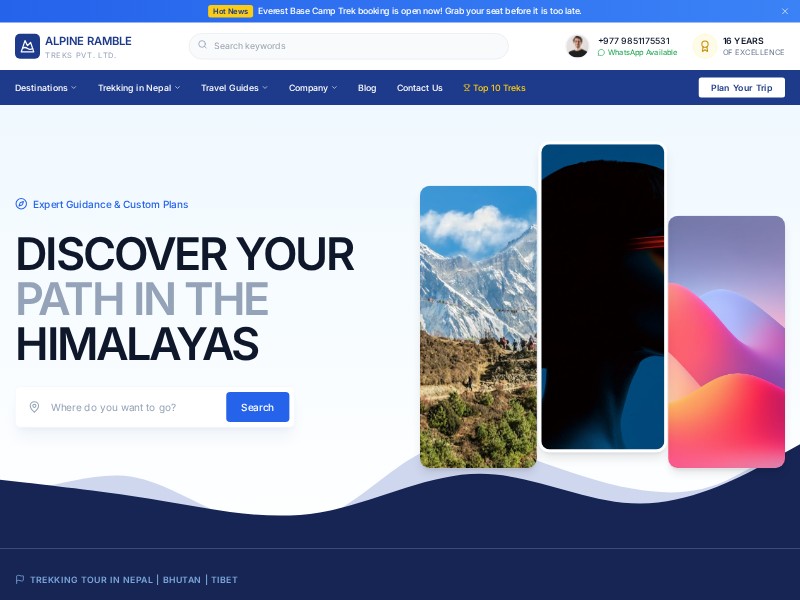 Preview for Himalayan Trekking Travel Landing Page Template