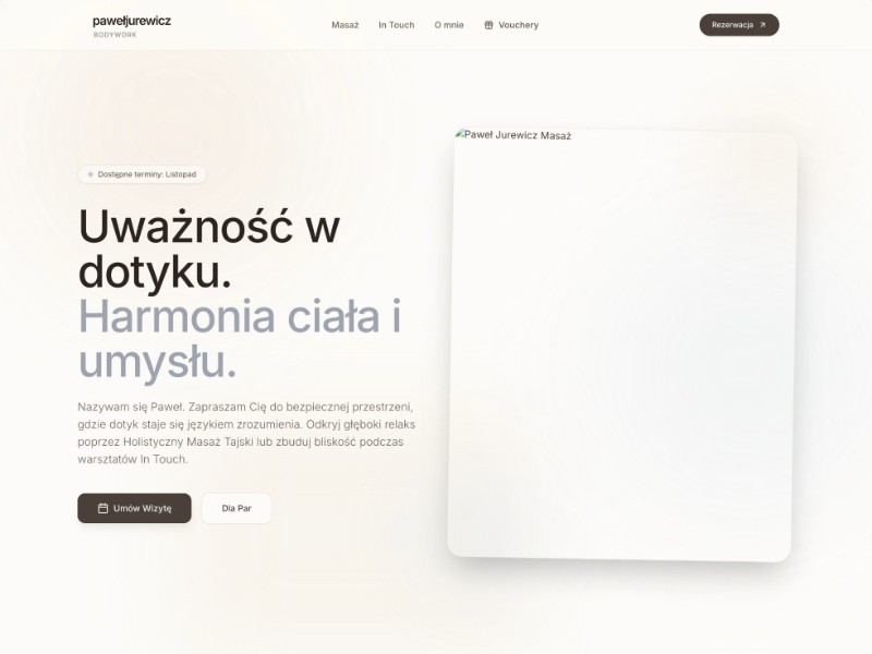 Preview for Holistic Massage Practitioner Landing Page Template