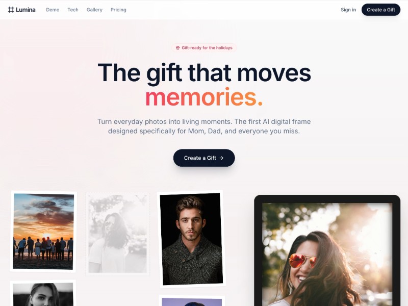 Preview for AI Gift Product Landing Page Template