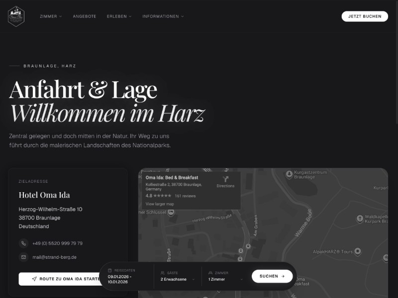 Preview for Hotel Location & Directions Page Template