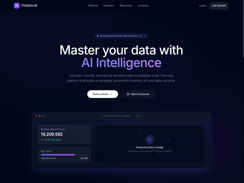 Preview for AI Data Privacy SaaS Landing Page Template