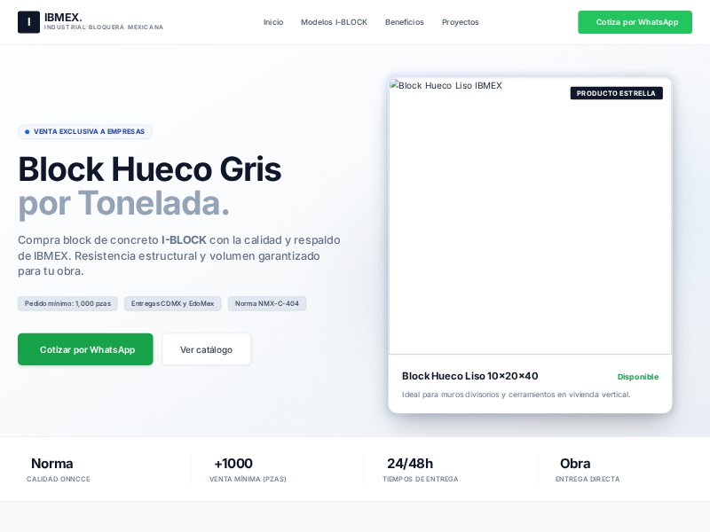 Preview for IBMEX Concrete Product Landing Page Template