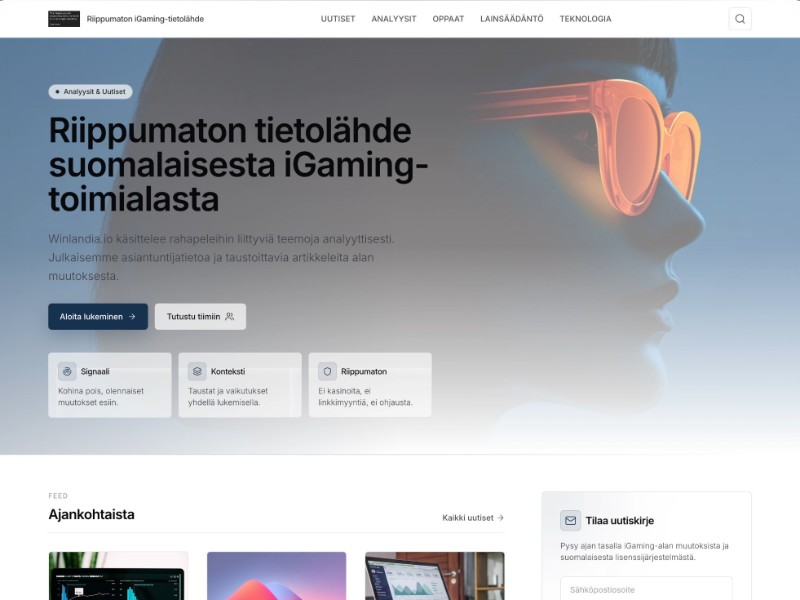 Preview for iGaming News & Analysis Landing Page Template
