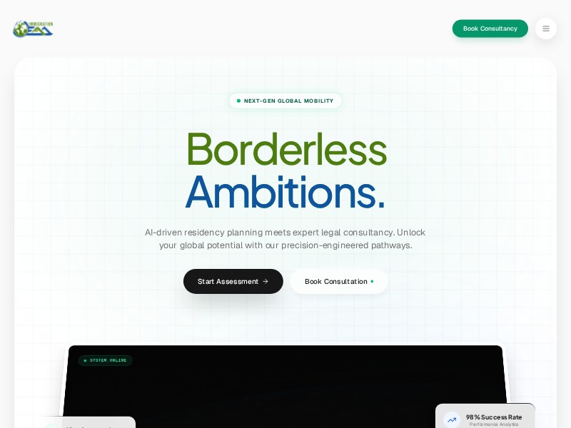 Preview for Immigration Services Landing Page Template