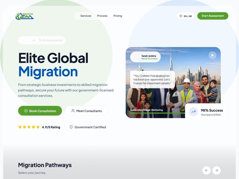 Preview for Immigration Services Landing Page Template