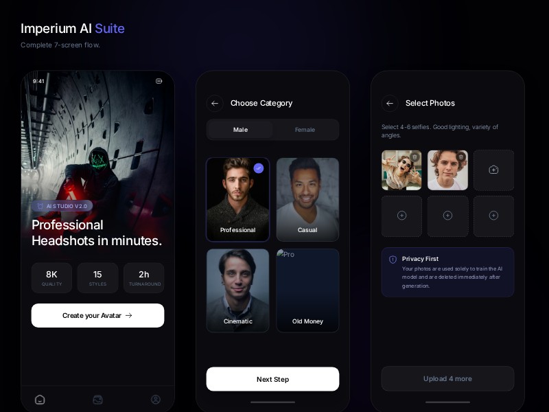 Preview for AI Avatar Mobile Flow Template