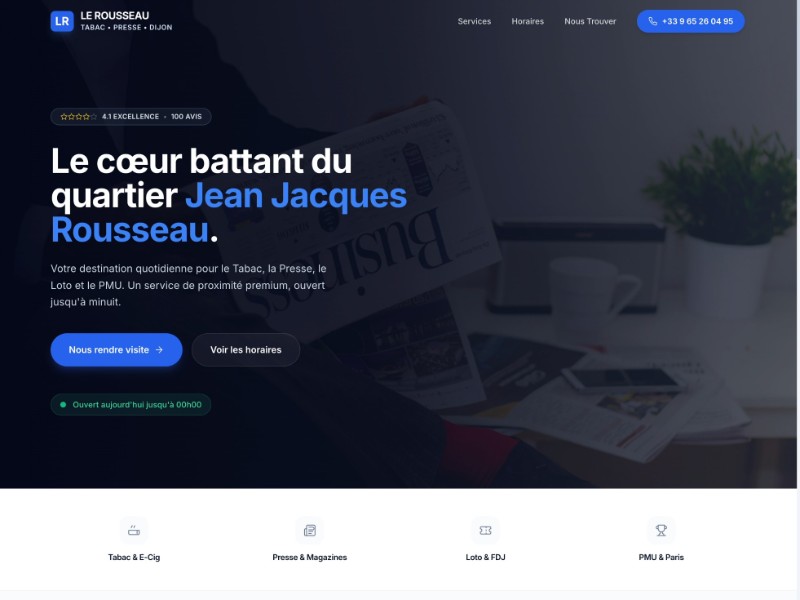 Preview for Local Tabac Presse Landing Page Template