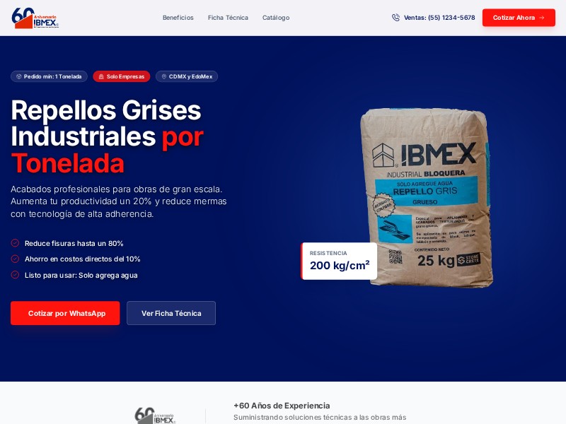 Preview for Industrial Construction Product Landing Page Template